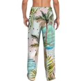 thumbnail image 7 of Salouo Watercolor Palm Tree Print Pajama Pants for Men, Lounge Pants Elastic Waistband Casual Men's sleepwear Loungewear Sleep Pajama Pant -Medium, 7 of 7