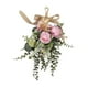 thumbnail image 3 of Guirnalda de flores artificiales con forma de lágrima, crisantemo y eucalipto para decorar la puerta principal. Púrpura, 3 of 9