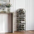 thumbnail image 3 of Yardi Yarda 45 Bottle Wrought Iron Wine Rack Jail, Wine Rack with Sliding Lock Door, Wine Rack with Antique Bronze Finish, Brown, 3 of 11