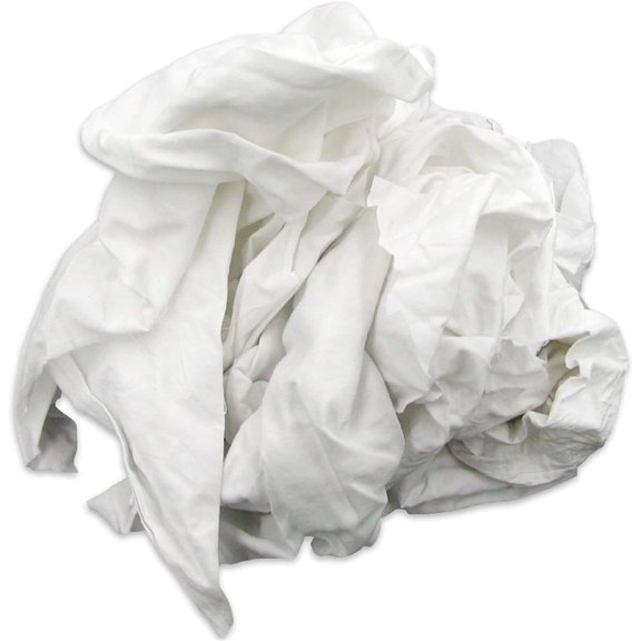 A&A Wiping Cloth- Recycled Cut White Sheeting Rags, Strong & Absorbent Cleaning Rags for All Clean-up Purposes, 10 Pound Box