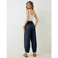thumbnail image 4 of PUWEI Women's Wide Leg Pants Baggy Elastic Waisted Palazzo Harem Trousers with Pockets, 4 of 7