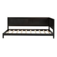 thumbnail image 6 of Twin Size Daybed, Wood Low Bed Sofa Bed Frame with Headboard and Sideboard, Floor Bed with Slats Support for Kids Room, Bedroom, Living Room, Dual-use Modern Sofa Bed for Teens Adults, Espresso, 6 of 9