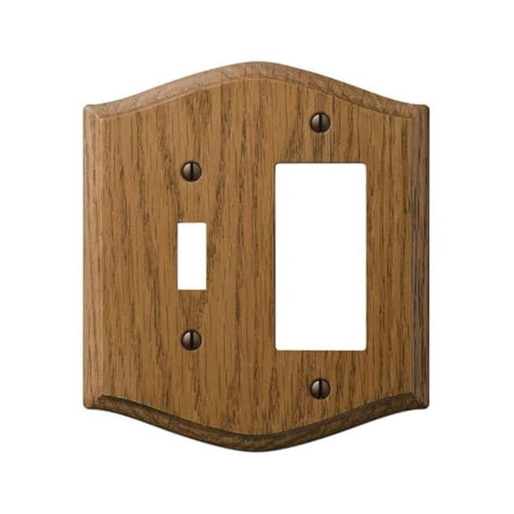 701TR Country Wood 1 Toggle 1 Rocker-GFCI Wall Plate Oak