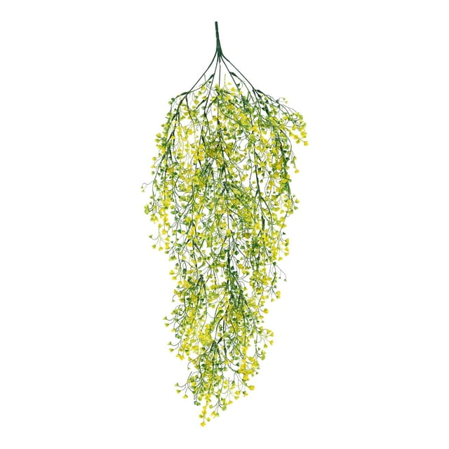 Artificial Hanging Plants 2Pc Green Rattan Flower Wall Hanging