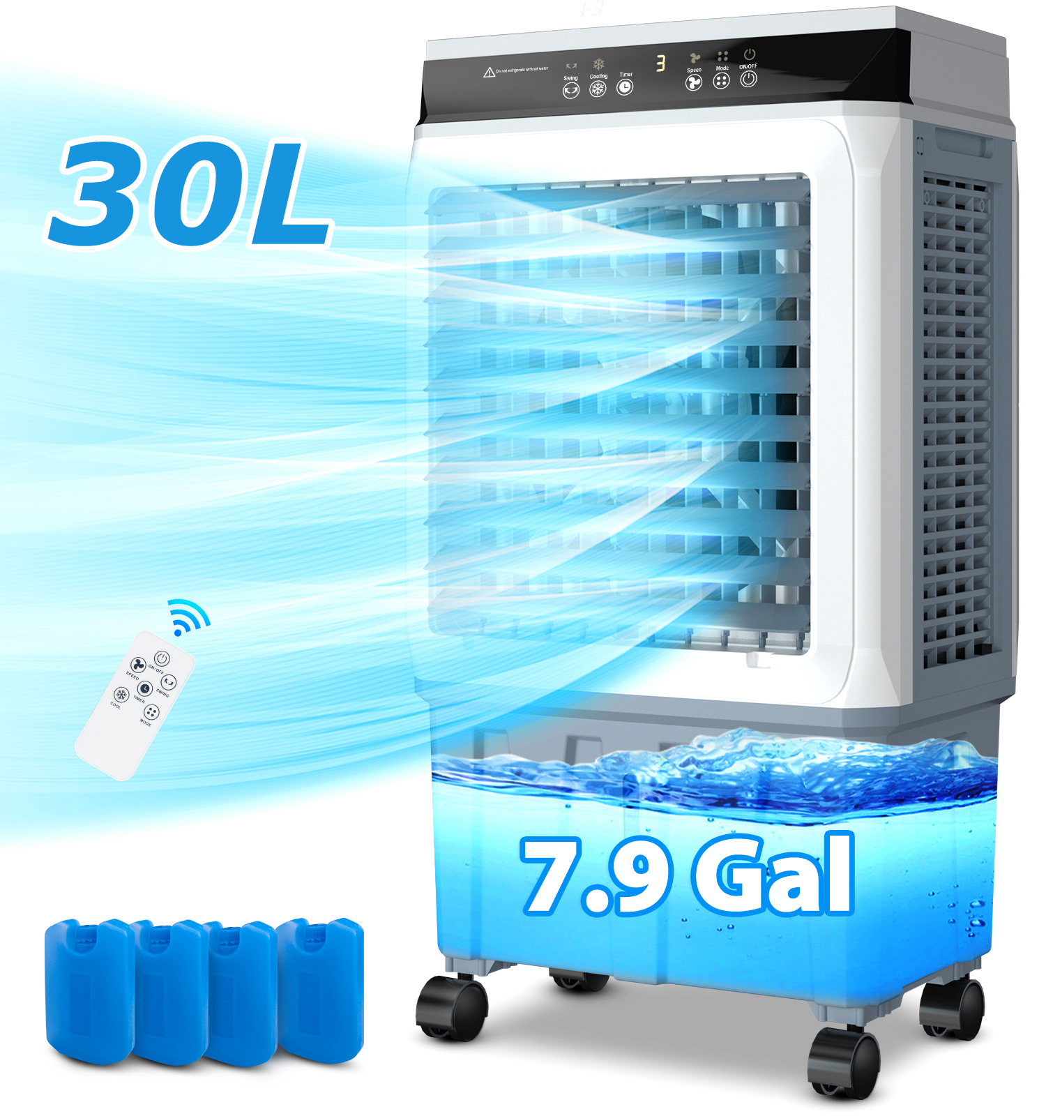 LifePlus Portable Evaporative Air Cooler AC Fans 30L Humidifier 7 LifePlus Portable Evaporative Air Cooler AC Fans 30L Humidifier 7