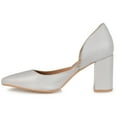 thumbnail image 2 of Journee Signature Womens Genuine Leather Jillian D'Orsay High Block Heel Almond Toe Pumps, 2 of 9