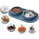 thumbnail image 4 of Comedero lento para perros JAMW Tazón Anti-Bloat Bowls tazón de acero antideslizante azul Sencillez, 4 of 5