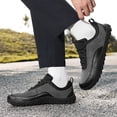 thumbnail image 3 of Mens Non Slip Faux Suede Leather Walking Shoes Wide Toe Box Slip On Sneakers Lightweight Hiking Shoes, 3 of 8