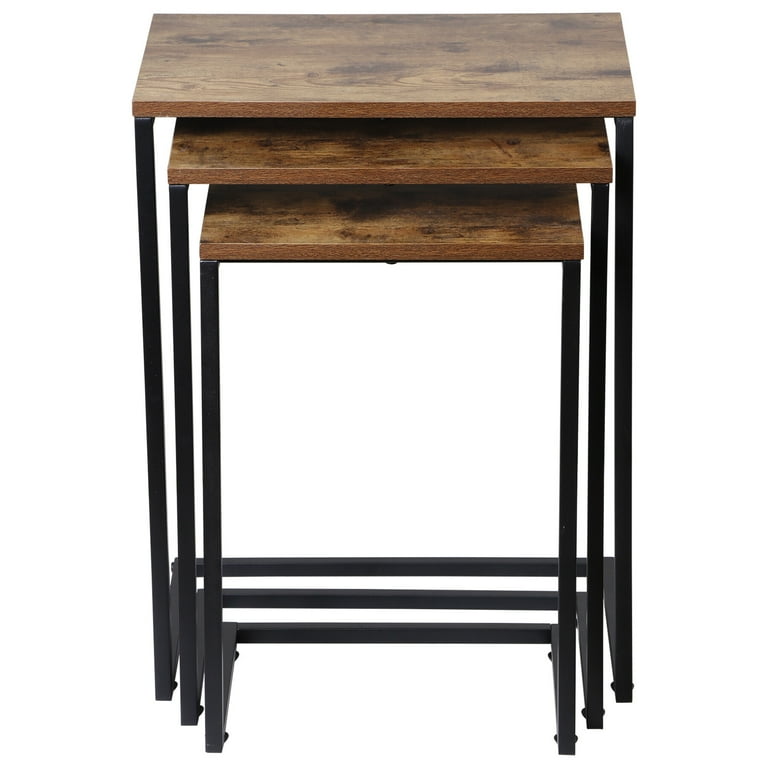 ZENSTYLE Set of 3 Nesting Side Table MDF End Tables Metal Frame