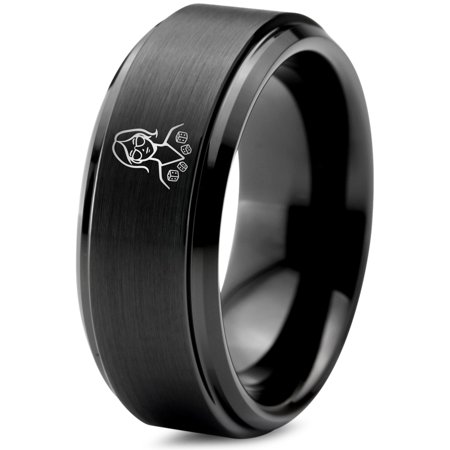Custom Tungsten Ring Black Mens Wedding Band Gamer Couple Valentine Day Engaged Boyfriend Custom Tungsten Ring Black Mens Wedding Band Gamer Couple Valentine Day Engaged Boyfriend