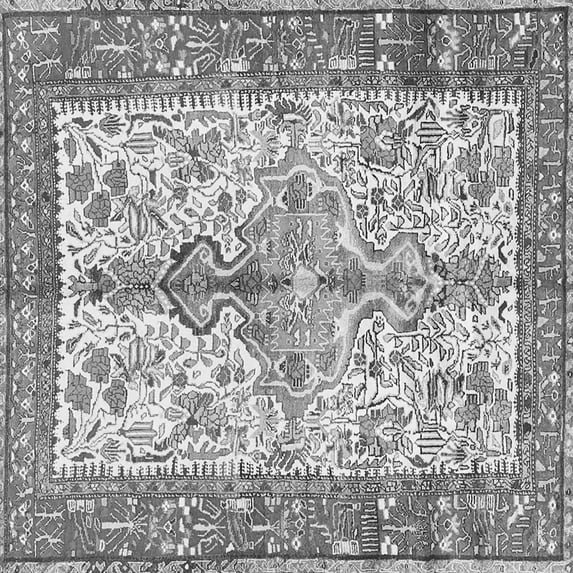 Ahgly Company Indoor Square Persian Gray Traditional Area Rugs, 4' Square