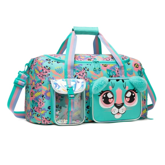 Kids Duffle Gym Bag Girls for Dance Carry on Travel Weekender Overnight Bags with Shoes and Wet Clothes Compartment