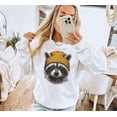 thumbnail image 2 of Retro Raccoon Wearing Beanie Sweatshirt - Sizes S-5XL ,Art Print JSC, 2 of 5