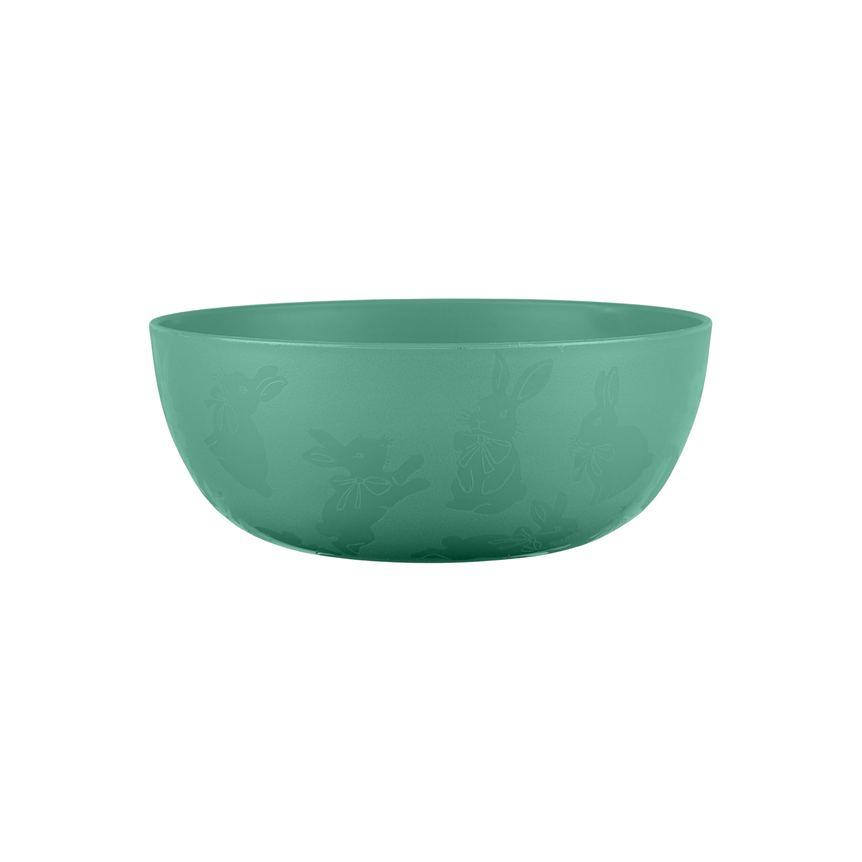 Mainstays 30-Piece Green Etched Easter Bunny Plastic Dinnerware Set, Includes 10 Plates, 10 Bowls, 10 Tumblers