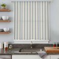 thumbnail image 5 of Blue Striped Sheer Curtains 96" Long, Modern Stripes Vintage Beige Minimalist Light Filering Curtains, Privacy Drapes Simi Floor to Veiling Curtain for Living Room Bedroom Large Window Treatment, 5 of 9