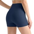 thumbnail image 5 of felwors High Waisted No Front Seam Biker Shorts 4 Inch Inseam Squat Proof Yoga Volleyball Running Dark Blue for Size S, 5 of 8