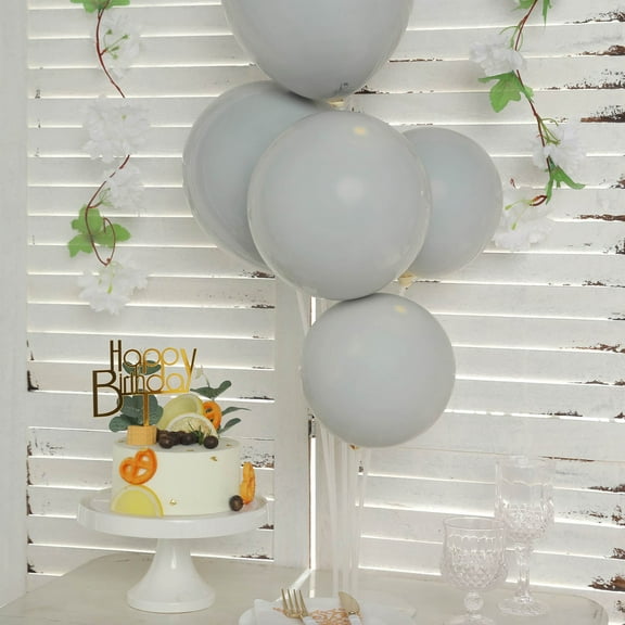 Efavormart 25 Pack | 10" Gray Double Stuffed Prepacked Latex Balloons