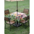 thumbnail image 3 of Outdoor Tablecloth with Umbrella Hole and Zipper, Easter Tulip Square Table Cloth 60x60 Inch Waterproof Tablecloth, Colorful Flower Spring Butterfly Plant Pink Picnic Table Cover for Patio Camping, 3 of 7