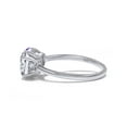thumbnail image 3 of 1 3/4 Carat 8X5MM Pear Shape Natural Amethyst & 6MM Cushion Cut Lab Created Moissanite Diamond Toi Et Moi 2-Stone Engagement Ring For Women In 14K White Gold Over Sterling Silver(1.75Cttw)-7, 3 of 7