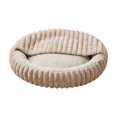 thumbnail image 2 of Round Plush Pet Bed for Dogs and Cats, Semi Enclosed Warm Sleeping Nest, Machine Washable Soft Cotton, 2 of 6