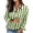 Green, variant on Long Sleeve Tops Women's Striped Button-Up Blouses, Collared Long Sleeve Casual Shirt, Lightweight Loose Dress Tops Workwear