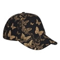 thumbnail image 3 of Daiia Modern Golden Butterfly print Baseball Cap Men Women Golf Dad Hat Adjustable Original Classic Low Profile Hat Unconstructed Plain Cap, 3 of 9