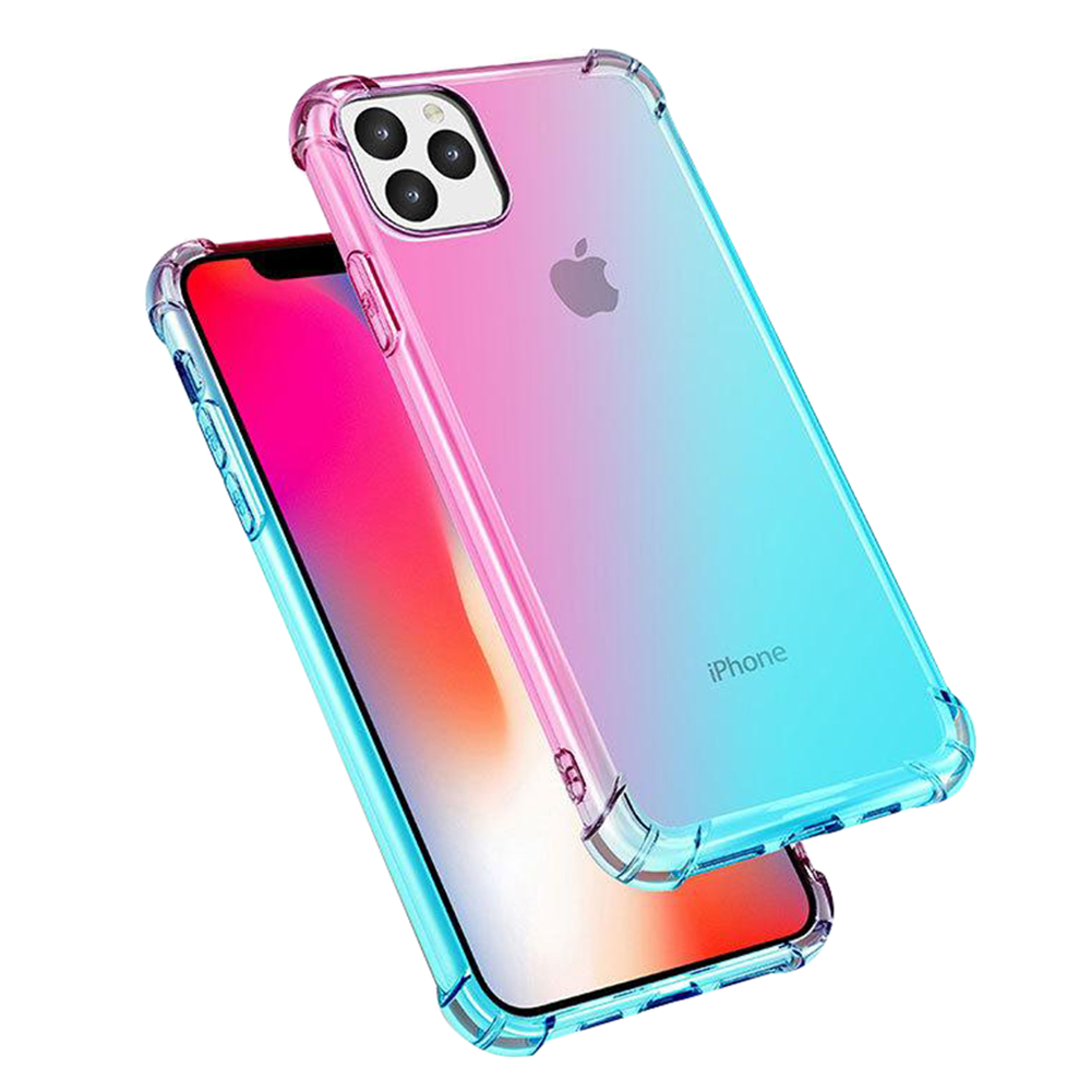 Gradient Colors Transparent Tpu Shockproof Phone Case For Apple Iphone 11 Pro 5 8 Pink Sky Blue Walmart Canada
