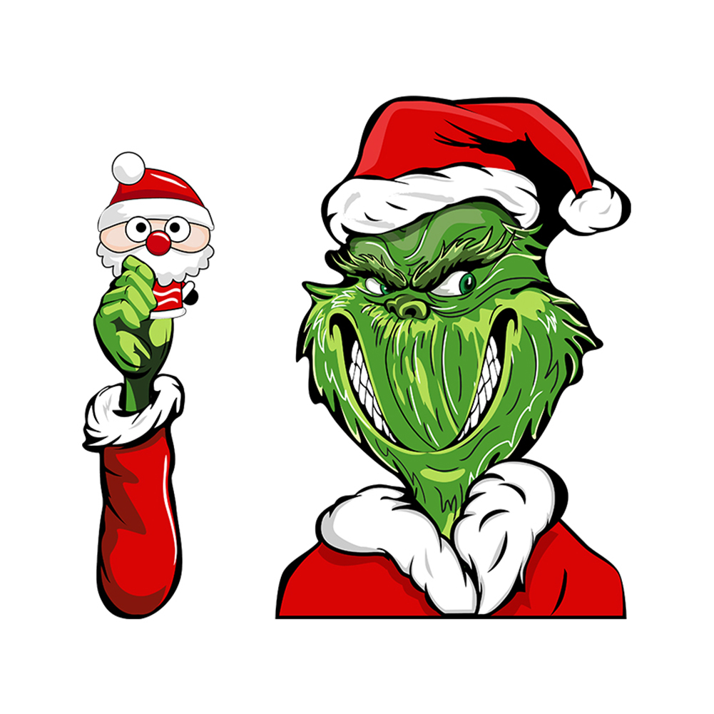 Christmas Green Monster Ghost Elf Wiper Sticker Removable Car