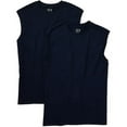 thumbnail image 2 of Fruit of the Loom Mens Sleeveless Tee - Navy - L, 2 of 2