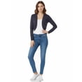 thumbnail image 3 of ALLSENSE Women's 3/4 Sleeve Open Front Bolero Shrug Cardigan, Navy Blue, Medium, 3 of 6