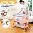 thumbnail image 2 of kmaier Baby Bassinet Sleeper, 3 in 1 Foldable Portable Crib with Breathable Net and Wheels - Pink, 2 of 7