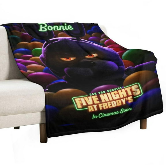 2023 FNAF Movie Poster Luxury Flannel Blanket - Super Soft Anti-Static Plush Warm Blanket for Sofa Bed - Extra Large Cozy Blanket for Men and Women, Home Decor Gift.