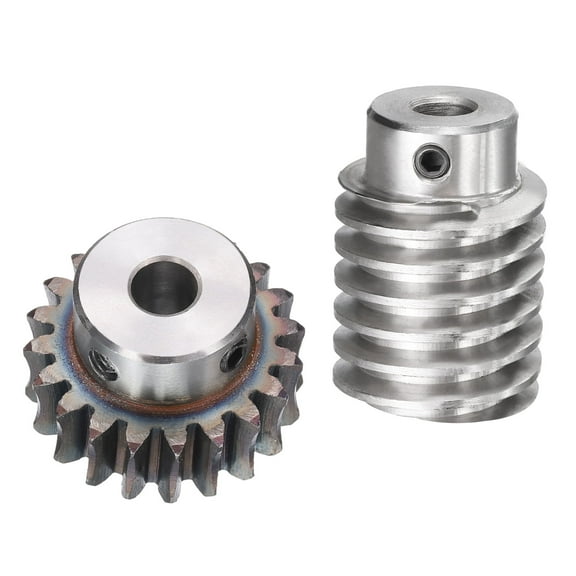 #45 Steel Worm Gear Set 20T 1.5 Module 20:1 Reduction Rate, Right Rotation Drive Gear Box ( Gear-8mm Bore 33 mm OD, Rod 8mm Bore)