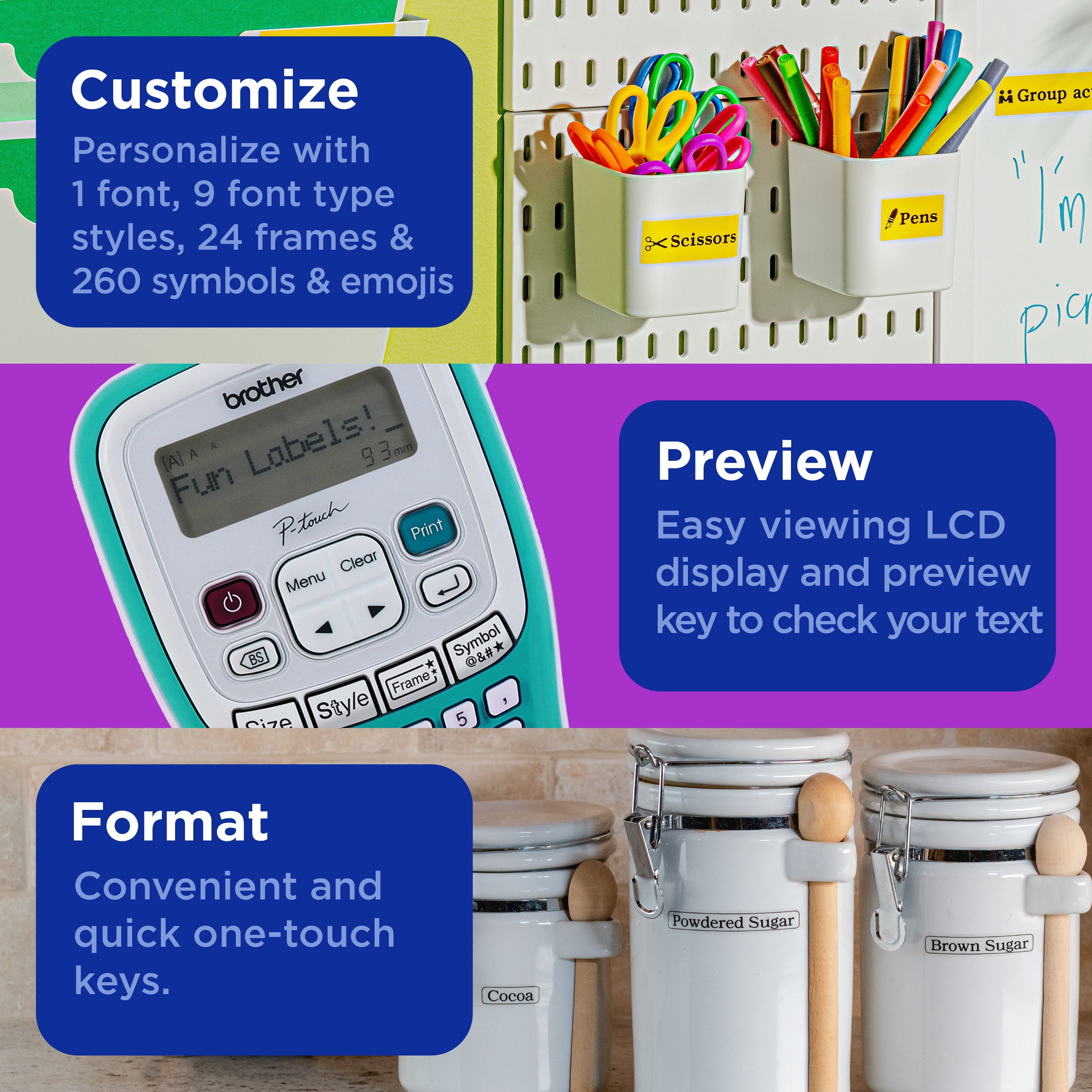 Brother P-Touch PTH103W Handheld Personal Label Maker with Tape, New, 1 Piece
