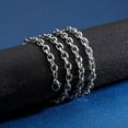thumbnail image 3 of HIJONES Stainless Steel Cross O Thicker Chain Necklace for Men Collarbone Chain Jewelry Hip Hop Rock Sweater Chain 4MM 45CM Silver, 3 of 5