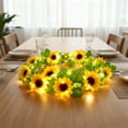 thumbnail image 5 of Sunflower Vine Garland with Lights Battery Operated 5 Meters 50 LED Warm White Twinkling Artificial Flower String Lights for Garden Kitchen Wedding Party Home Decor, 5 of 9