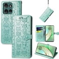 thumbnail image 2 of Funda Cartera FOXDOCK para Motorola Edge 2024 , Flip PU con Relieve de Gatos y Perros, Tarjetero y Soporte, 2 of 6