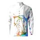 thumbnail image 2 of Camisas De CompresióN Para Hombre Camiseta de manga larga con estampado 3D digital y cuello levantado con botón de ocio junto al mar para hombre (Blue, 3XL), 2 of 4