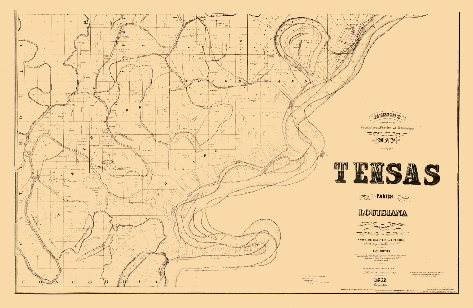 Tensas Parish Louisiana Johnson 1873