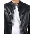 thumbnail image 3 of Ma Croix Mens Classic Motorcycle Winter Biker PU Leather Jacket S-XL, 3 of 6