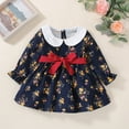 thumbnail image 2 of Staki Kids Dress Baby Girls' Toddler Long Sleeve Dress with Ruffle Detail(Blue,3-6 Months), 2 of 7
