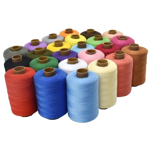 24Pcs Sewing Thread Spools Set 1000 Yards Per Spool Mixed Cotton Threads for DIY Sewing Machine,Embroidery Machine,Hand Sewing,24 Colors