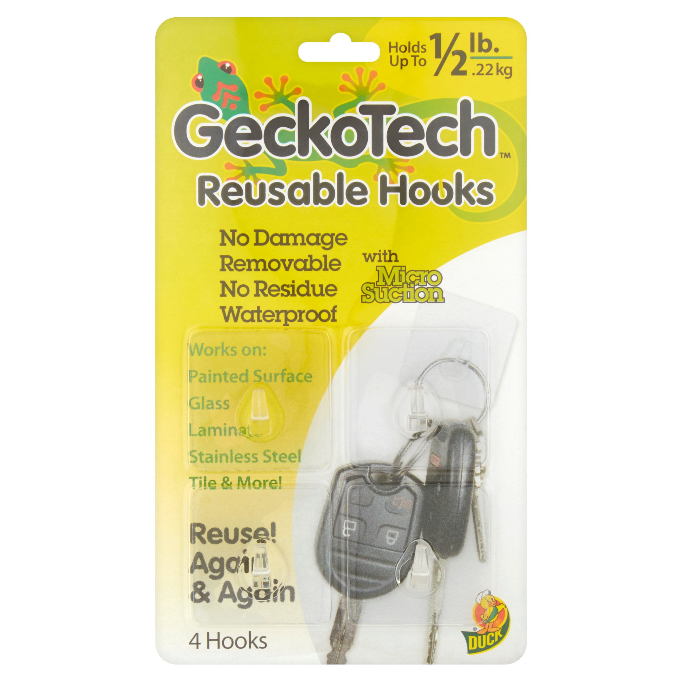 Duck GeckoTech Reusable Hooks, 4 count