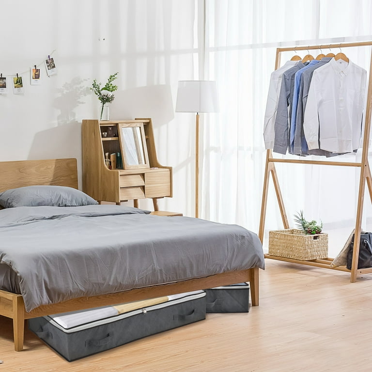 2pcs/set Foldable Underbed Storage Bag For Bedroom, Breathable