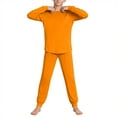 thumbnail image 2 of Cethrio Girls 2 Piece Pajama Sets, Crew Neck Comfy Long Sleeve Girls' Sleepwear Loungewear Orange Size 14, 2 of 7