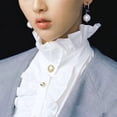 thumbnail image 3 of HeroNeo Womens Victorian Vintage Palace Half Shirt Blouse Stand-Up Ruffles Fake Collar, 3 of 13