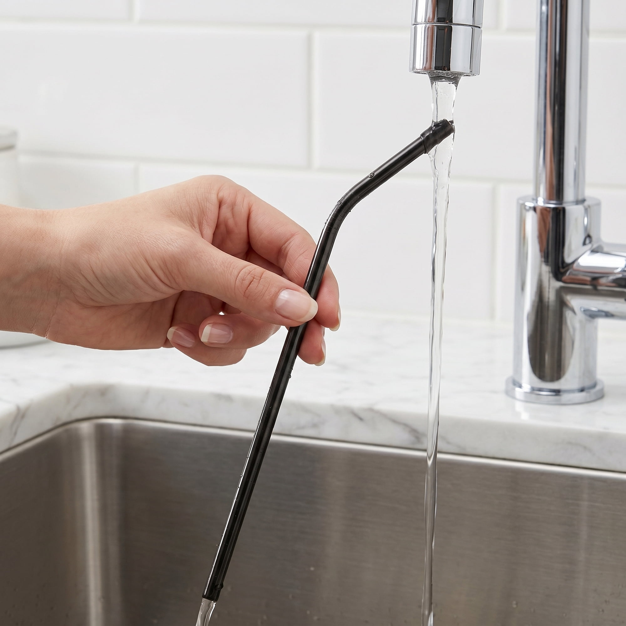 Unique Bargains 10Pcs Reusable Stainless Steel Dishwasher Safe Straws Black