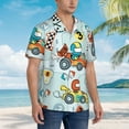 thumbnail image 3 of Kll Men'S Hawaiian Shirt Short Sleeve Button Down Beach Shirts-Cartoon Car Racing, 3 of 7