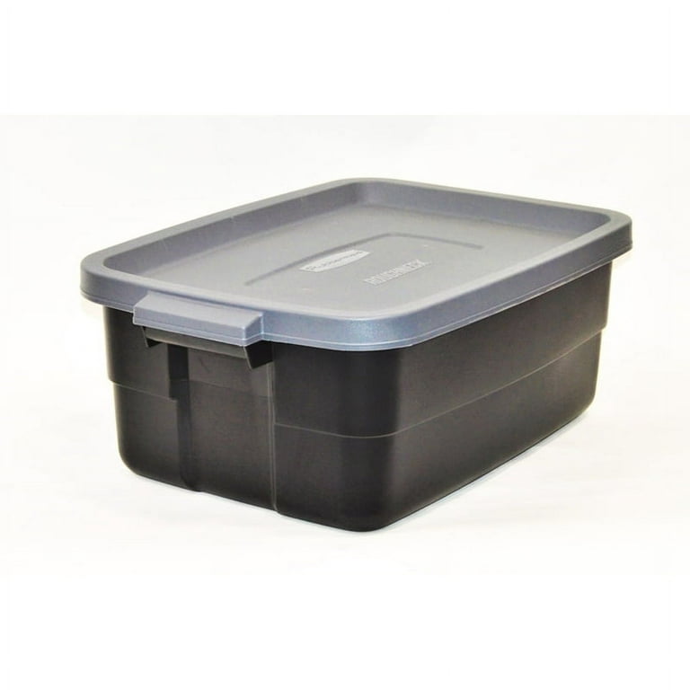 Rubbermaid Roughneck Tote 14 Gallon Storage Container, Black/Cool Gray (6 Pack)