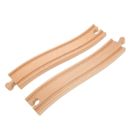 FRCOLOR 2 Pcs Wooden Train Track Child 22.00X4.00X1.20CM Khaki